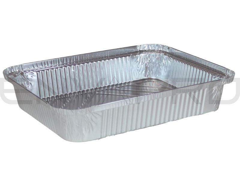 ENVASE ALUMINIO RECTANGULAR PARED RIZADA 50 oz 1.500 ml 282/265 x 189/170 x 37 mm