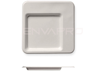 PLATO CUADRADO CAÑA DE AZÚCAR 240 x 240  mm