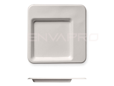 PLATO CUADRADO CAÑA DE AZÚCAR 200 x 200  mm