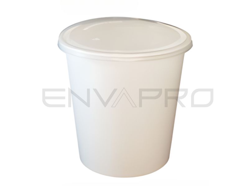 TARRINA MÁS TAPA HERMETICA PP REUTILIZABLE BLANCA 1000 ml 150 x 127 mm