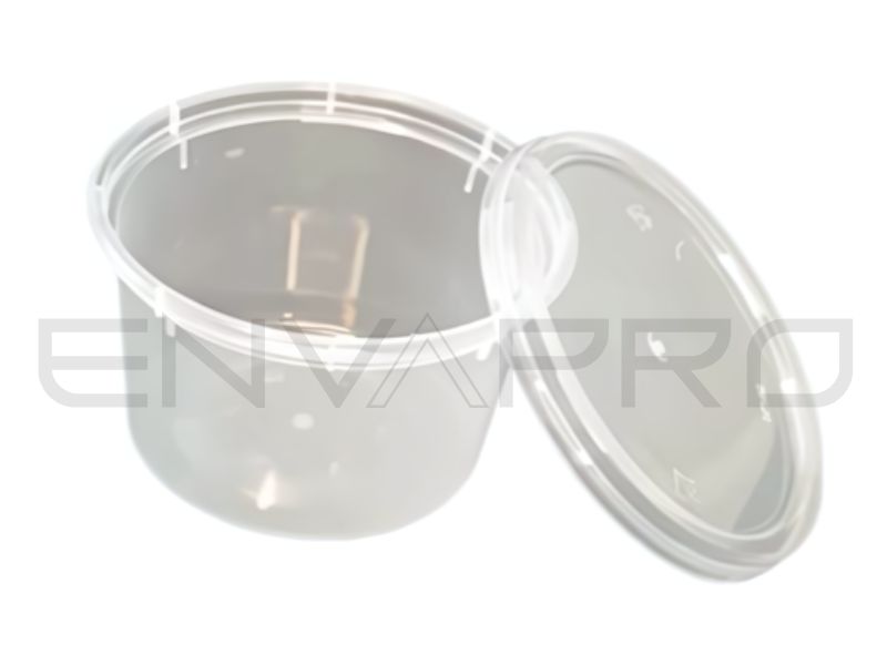 TARRINA SALSERA MÁS TAPA PP REUTILIZABLE TRANSLUCIDA 4 oz 110 ml 77,5 x 39,5 mm