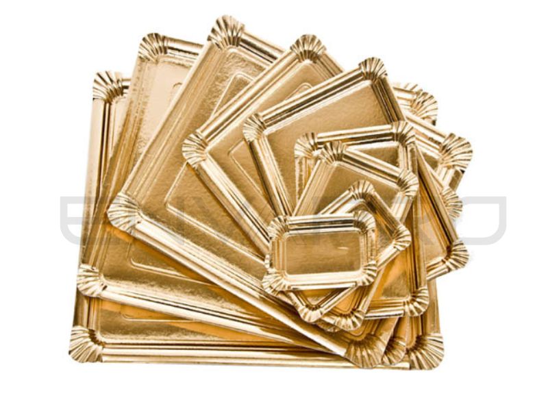 BANDEJA CARTÓN ORO NO4 140 x 210 mm