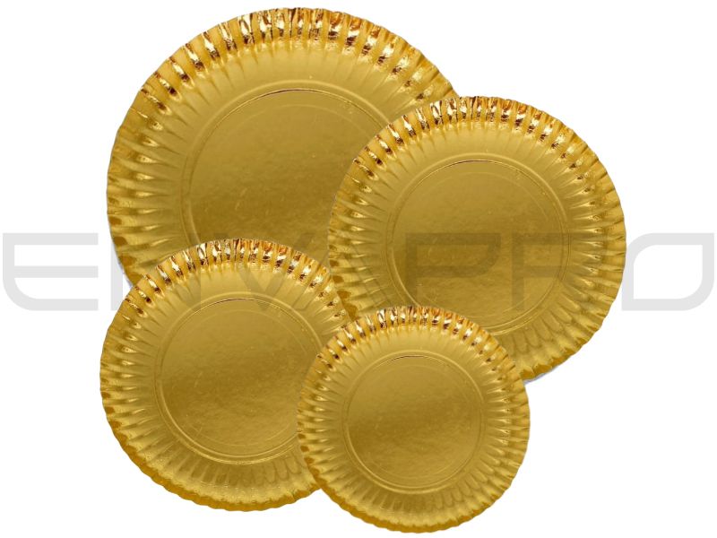 BANDEJA REDONDA CARTÓN ORO 230mmØ