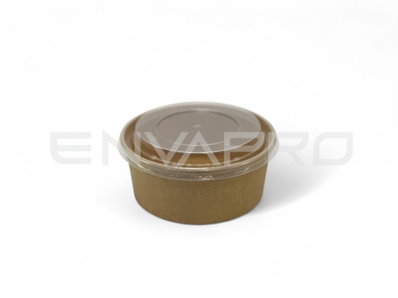 TARRINA CARTÓN KRAFT/KRAFT CON TAPA PP 25 oz. 750ml..