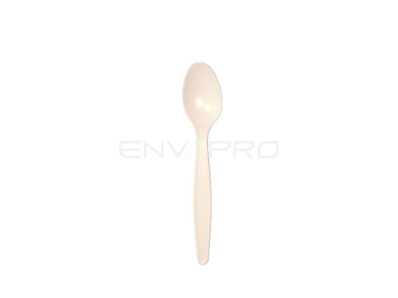 CUCHARA COLOR NATURAL BIODEGRADABLE DE MAIZ PSM 161 mm