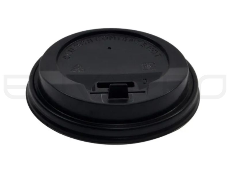 TAPA PLÁSTICO NEGRA CON CIERRE PARA VASO CARTÓN 90 MMØ