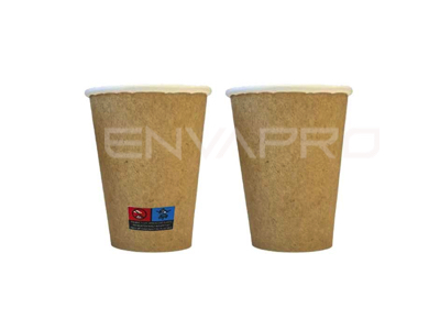 VASO CARTÓN KRAFT/BLANCO 12 oz 350 ml BOCA 80 mmØ