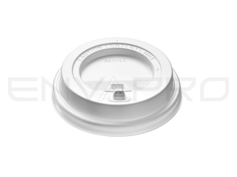 TAPA PS BLANCO CON CIERRE PARA VASO CARTÓN 80 MMØ