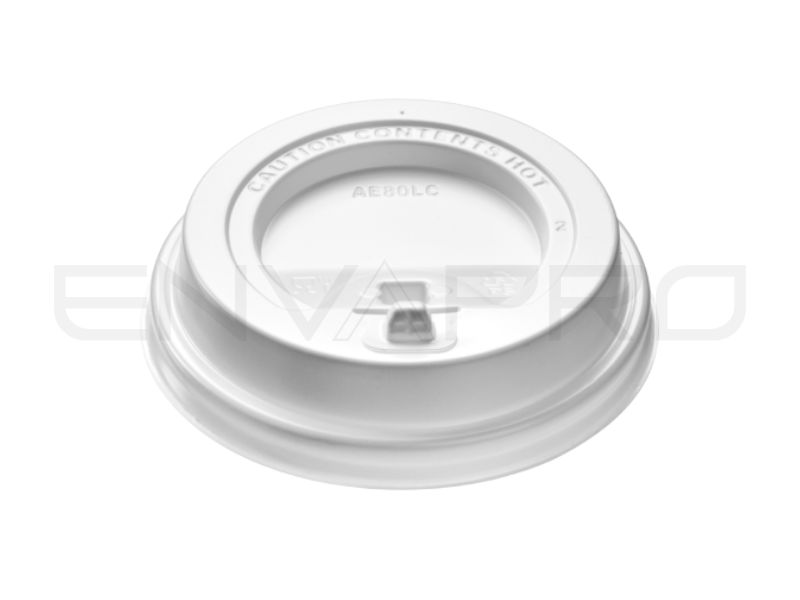 TAPA PS BLANCO CON CIERRE PARA VASO CARTÓN 90 MMØ