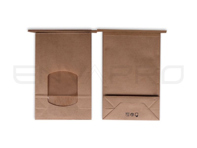 BOLSA KRAFT SOS CON VENTANA Y AUTOCIERRE 60 gsm 160 x 70 x 250 mm