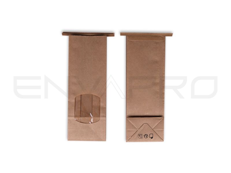 BOLSA KRAFT SOS CON VENTANA Y AUTOCIERRE 60 gsm 90 x 60 x 250 mm