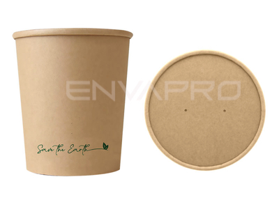 TARRINA SOPERA CARTÓN KRAFT INT/EXT MAS TAPA 32 oz 1.000 ml COMBO