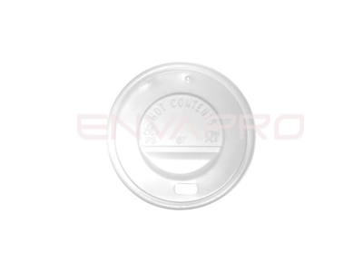 TAPA TRAVEL PLASTICO BLANCA PARA VASO CARTON 7 oz 72 mmØ