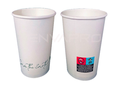 VASO DE CARTÓN BLANCO DE 20 oz. 590 ml. BOCA 90 mmØ