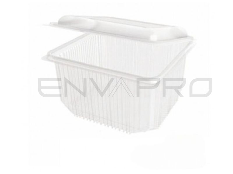 ENVASE BISAGRA PP 1500 CC TRANSPARENTE 20x19x6,5 cm