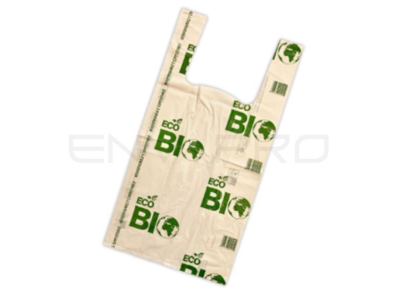 BOLSA 100% RECICLADA CAMISETA TRANSPARENTE 42x55 cm ( /-10 kg 560 unidades aproximado caja)