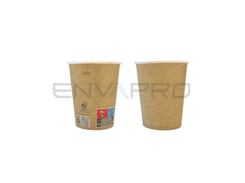 VASO CARTON EFECTO KRAFT 6 oz 177/192 ml BOCA 70 mmØ