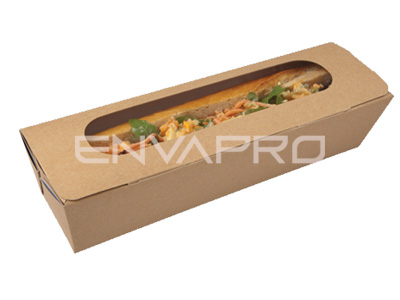 ENVASE CARTÓN KRAFT CON TAPA BISAGRA CON VENTANA