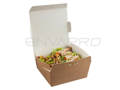 ENVASE CARTÓN KRAFT MICROONDABLE Y HORNEABLE 141x141x60 MM