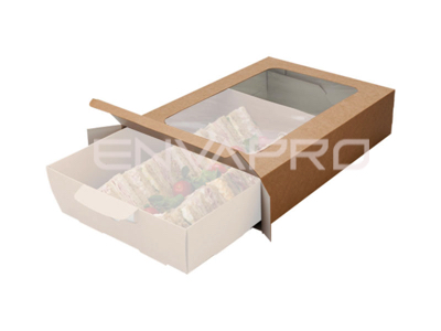 FUNDA BANDEJA PLATTER PEQUEÑA CON VENTANA TUCK-TOP 382*260*82,5 MM