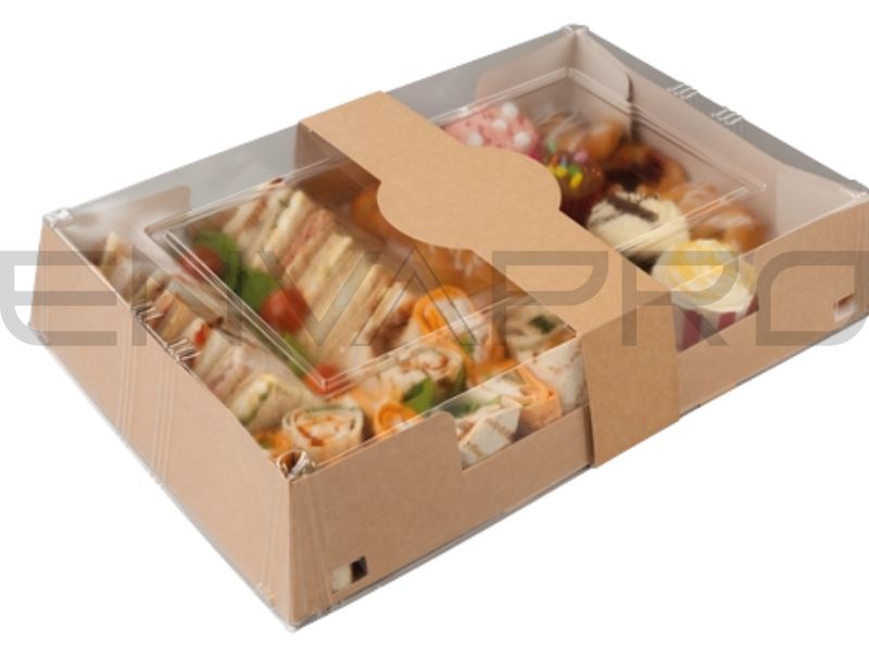 TAPA PET PARA ENVASE CATERING 448 x 312 x 83mm