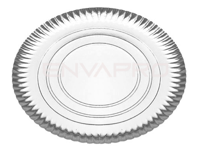 BANDEJA REDONDA CARTÓN PLATA 27 CM ø