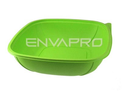 ENSALADERA CUADRADA VERDE BIODEGRADABLE 34 oz 1000 ml